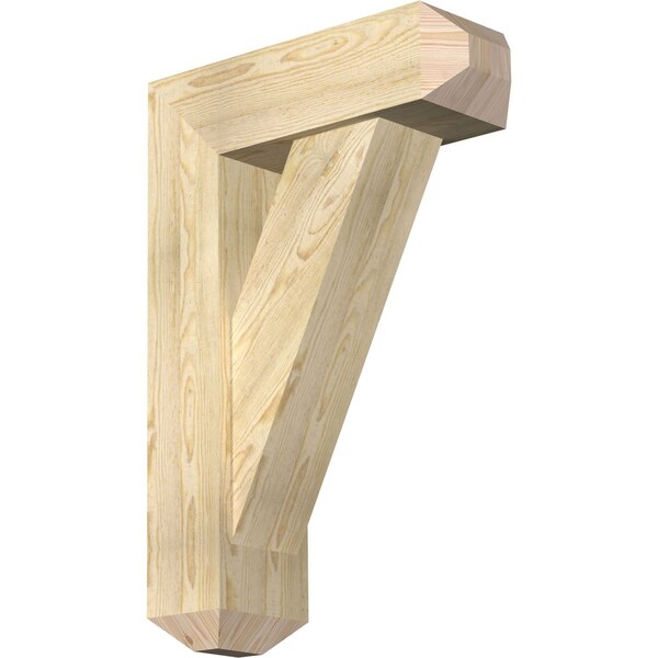 Ekena Millwork Traditional Craftsman Rough Sawn Bracket w/ Offset Brace, Douglas Fir, 8"W x 24"D x 36"H BKT0806X24X36TRA04RDF - main